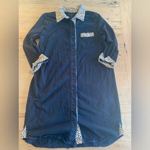 Pajamagram Cotton Knit Black Pajama‎ Animal Print Detail Women’s Size M Preloved